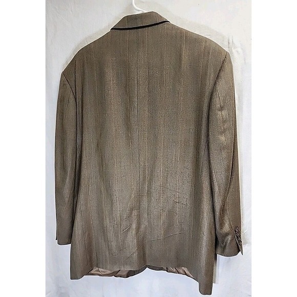 VERSINI Sport Coat Size 44R Silk Blend Blazer Shepherd's Check‎ Tan - Picture 2 of 13